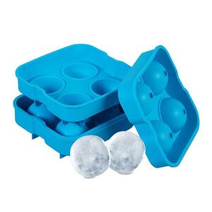 Relaxdays FORMA NA ĽAD Modrá 2-dielna-sada silikón na guľaté kocky 5 cm vyobraziť