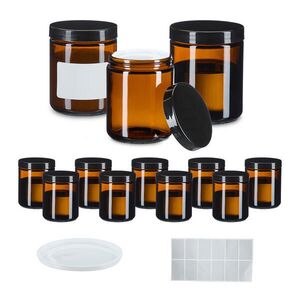 Relaxdays NÁDOBKA Hnedá Čierna 12-dielna-sada 240 ml vyobraziť