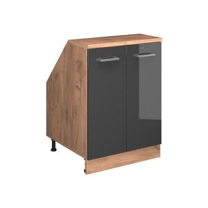 Vicco ŠIKMÁ SKRIŇA Rion Antracit vysoký lesk 60 x 81.6 cm s 2 dverami, korpus skrine hĺbka 60 cm vyobraziť