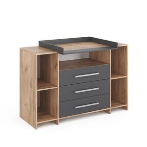 Vicco PREBAĽOVACÍ PULT Oskar Anthracite/Sonoma 143 x 100 cm XL so zásuvkami vyobraziť