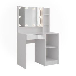 Vicco TOALETNÝ STOLÍK Sherry, biely/Biely vysoký lesk, 89.8 cm so zrkadlom vyobraziť