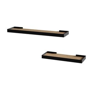 Vicco NÁSTENNÁ POLICA Erni Čierna/dubová 60 x 3 cm Sada 2 ks vyobraziť