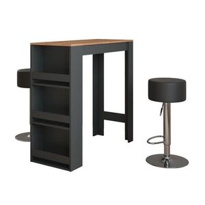 Vicco SÚPRAVA BAROVÉHO STOLA Repose Antracit/zlatý dub 45 x 110 cm s 2 barovými stoličkami vyobraziť