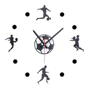 Relaxdays HODINY Čierna Biela futbal 50-100 cm vyobraziť