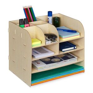 Relaxdays ORGANIZÉR Svetlohnedý MDF 10 priehradiek 27, 5 cm vyobraziť