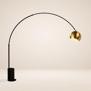 s.luce OBLÚKOVÁ lampa s guľovým dizajnom a moderným mramorovým podstavcom vyobraziť