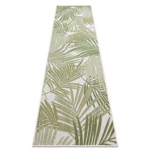 rugsX KOBEREC, behúň SISAL SION palmové listy, tropický 2837 ploché tkanie ecru / zelená 80/250 cm vyobraziť