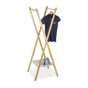 Relaxdays STOJAN prírodná bambus skladací 2 tyče s policou 155, 5 cm vyobraziť