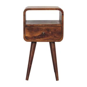 Artisan Furniture NOČNÝ stolík s 1 zásuvkou, 1 otvorenou policou, hnedý vyobraziť