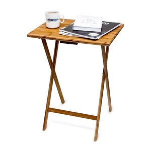 Relaxdays STOLÍK prírodný skladací bambus 48x38, 5 cm vyobraziť
