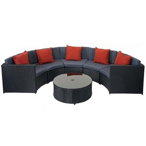 MCW POLY-RATTAN SÚPRAVA OKRÚHLA Čierna, antracitová, oranžová vyobraziť