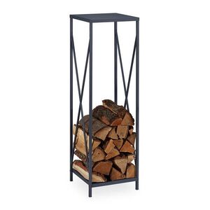 Relaxdays STOJAN Sivý na drevo oceľ 112 cm vyobraziť