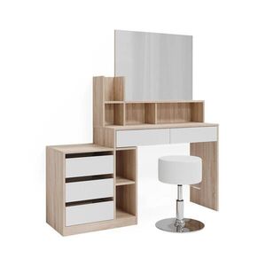 Vicco TOALETNÝ STOLÍK Anja, biely/Sonoma, 139.8 cm so zrkadlom a taburetom vyobraziť