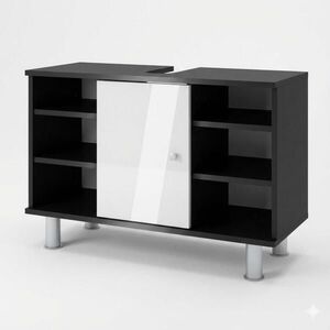 Vicco SKRINKA pod umývadlo Fynn Antracitová/biela s vysokým leskom 80 x 54 cm so 6 policami vyobraziť
