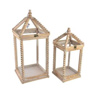 Mondex LANTERN Lokke súprava 2ks béžové drevo 28x28x65 cm vyobraziť