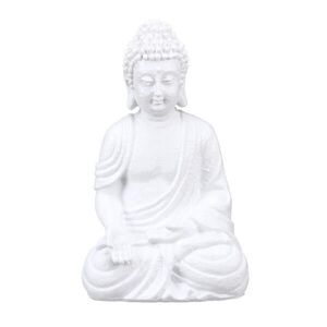 Relaxdays SOCHA Biela Buddha polyresin mrazuvzdorná 30 cm vyobraziť
