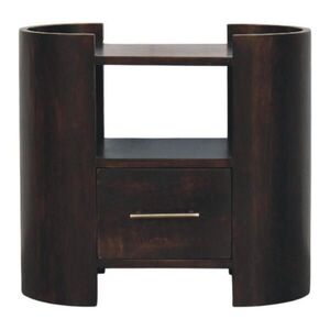 Artisan Furniture NOČNÝ stolík s povrchovou úpravou Velvet Mocha, 1 zásuvka, 1 otvorená polica, tmavohnedý vyobraziť
