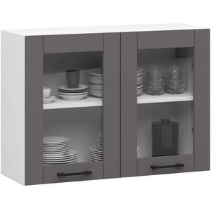 RAUMHIRSCH FURNITURE ZÁVESNÁ SKRÍŇ Biela, grafitovo šedá 58/80/30, 5 vyobraziť