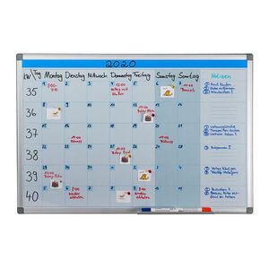Relaxdays WHITEBOARD biela strieborná magnetická týždenný plánovač vyobraziť