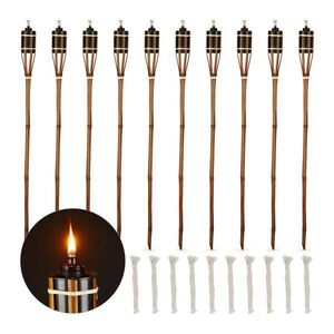 Relaxdays POCHODEŇ Hnedá 10-dielny-set bambus 90 cm vyobraziť