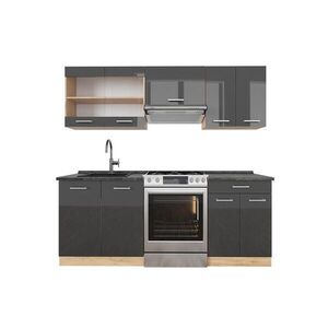 Vicco KUCHYNSKÝ KÚT R-Line Antracit vysoký lesk/dub Goldkraft 200 cm , AP Antracit vyobraziť