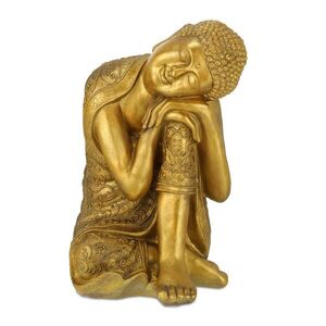 Relaxdays SOCHA Zlatá Budha polyresin 61 cm vyobraziť