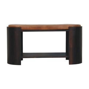 Artisan Furniture LAVICA s povrchovou úpravou Velvet Mocha, 1 otvorená polica, poťah z pravej kože, tmavohnedá vyobraziť