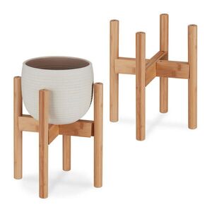 Relaxdays STOJAN Prírodná 2-dielny-set bambus nastaviteľný výška 35, 5 cm vyobraziť