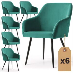 RAUMHIRSCH FURNITURE ČALÚNENÉ STOLIČKY, sada 6 ks, kovové nohy, zelená, čierna 54, 5/83/58 vyobraziť