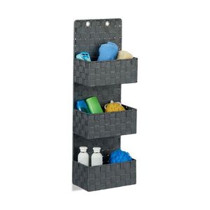 Relaxdays ORGANIZÉR Sivý závesný látkový 3 koše 75 cm vyobraziť