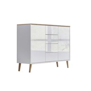 MID.YOU KOMODA, biela, dub artisan, biela s vysokým leskom, 105, 5/86/33 cm vyobraziť