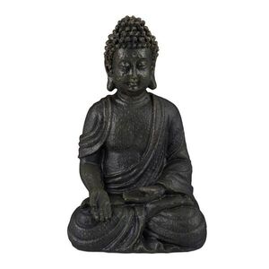 Relaxdays SOŠKA Tmavosivá Buddha v meditácii polyresin 18 cm vyobraziť