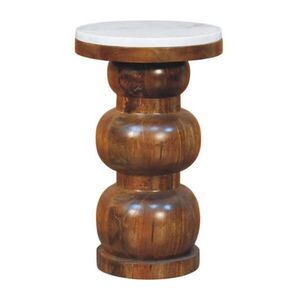 Artisan Furniture PRÍRUČNÝ stolík s povrchovou úpravou Amber Oak, vrchná mramorová doska, leštená hnedá vyobraziť