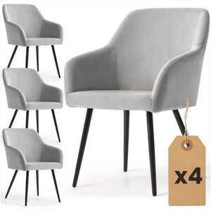 RAUMHIRSCH FURNITURE ČALÚNENÁ STOLIČKA, sada 4 ks, kovové nohy, šedá, čierna 54, 5/83/58 vyobraziť