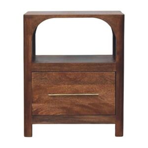 Artisan Furniture NOČNÝ stolík s povrchovou úpravou Roasted Almond, 1 zásuvka, 1 otvorená polica, jemne hnedý vyobraziť