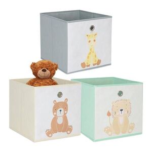 Relaxdays KRABICA Farebná 3-ks-set skladacia pre deti 30x30x30 cm vyobraziť