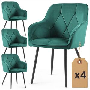 RAUMHIRSCH FURNITURE ČALÚNENÉ STOLIČKY, sada 4 ks, kovové nohy, zelená, čierna 54, 5/82, 5/58 vyobraziť