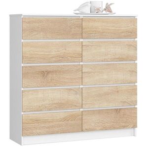 RAUMHIRSCH FURNITURE KOMODA Biela, dub Sonoma 121/120/40 vyobraziť