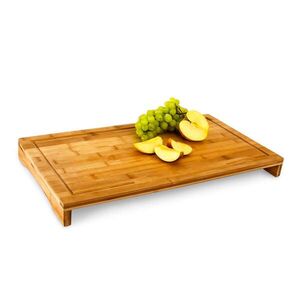 Relaxdays DOSKA NA KRÁJANIE Prírodná bambus drážka na šťavu 52x29 cm vyobraziť