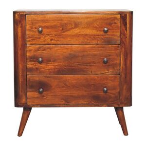 Artisan Furniture KOMODA s kostanovou povrchovou úpravou, 3 zásuvky, hnedá vyobraziť