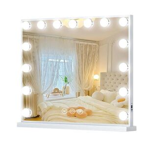 VANITII KOSMETICKÉ ZRKADLO s LED osvetlením, biele, 58/46 cm vyobraziť