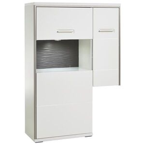 Livetastic VYSOKÁ KOMODA, sivá, strieborná, biela, biela s vysokým leskom, 94/137/38 cm vyobraziť