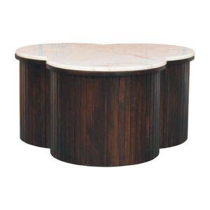 Artisan Furniture KONFERENČNÝ stolík s povrchovou úpravou Velvet Mocha, mramor, biely a tmavohnedý vyobraziť