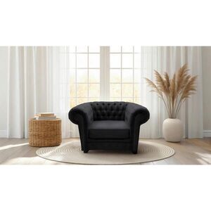 MID.YOU KRESLO CHESTERFIELD, textil, kompozitné drevo, čierna vyobraziť