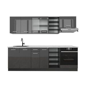 Vicco KUCHYNSKÝ KÚT R-Line Antracitový vysoký lesk/antracit 240 cm , AP Marble vyobraziť