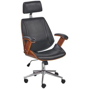 Livetastic KANCELÁRSKE KRESLO, vzhľad kože, čierna, chrómová, farba vlašského orecha vyobraziť