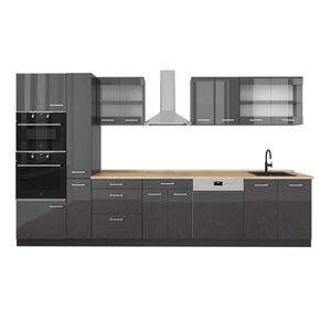 Vicco KUCHYNSKÝ KÚT R-Line Antracitový vysoký lesk/antracit 350 cm bez pracovnej dosky vyobraziť