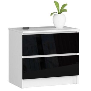 RAUMHIRSCH FURNITURE KOMODA Biela, Čierna lesklá 55/60/40 vyobraziť
