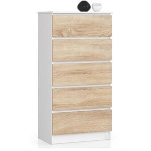 RAUMHIRSCH FURNITURE KOMODA Biela, dub Sonoma 121/60/40 vyobraziť