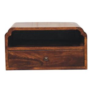 Artisan Furniture NOČNÝ stolík s elegantnou kostanovou povrchovou úpravou, 1 zásuvka, 1 otvorená polica, hnedý vyobraziť